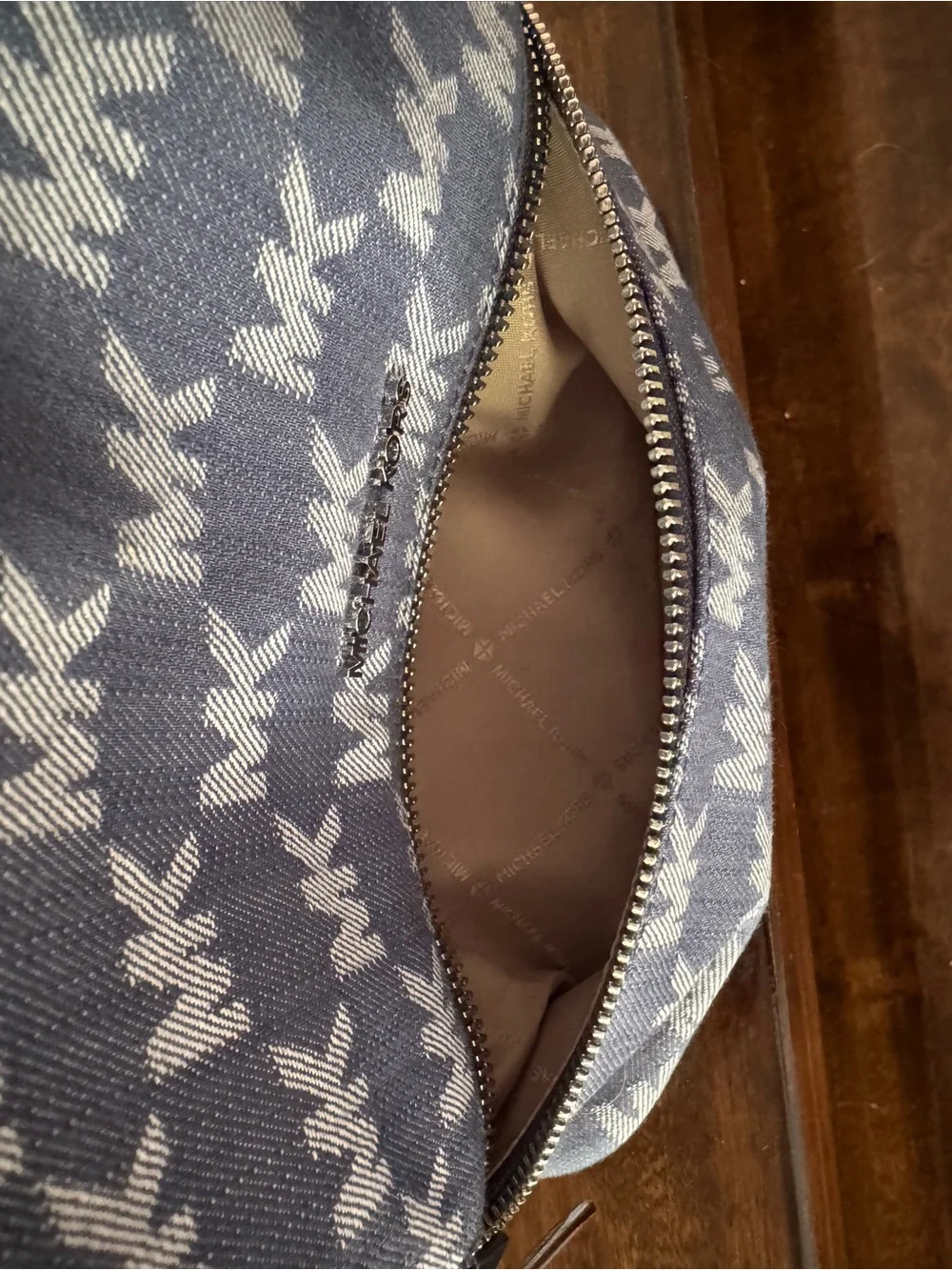 Michael Kors Blue MK Logo Backpack